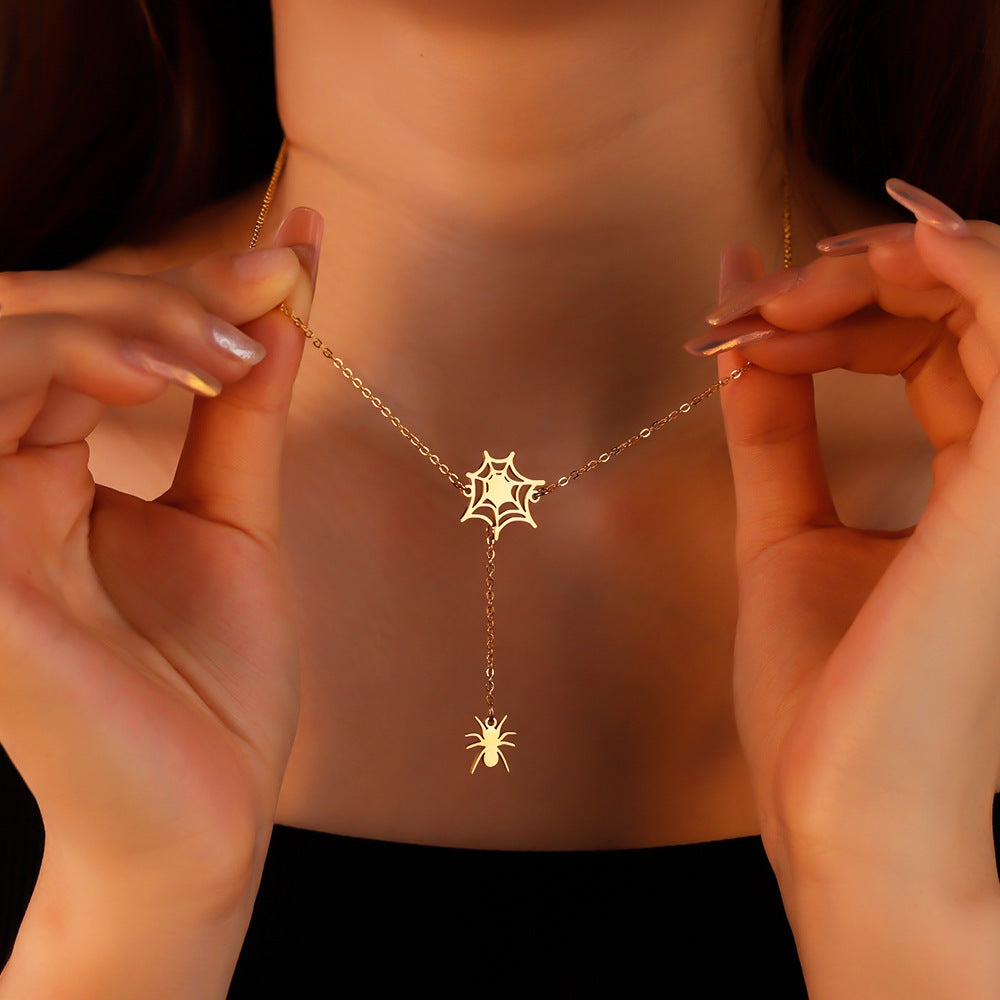 Spider Stainless Steel Female Clavicle Chain