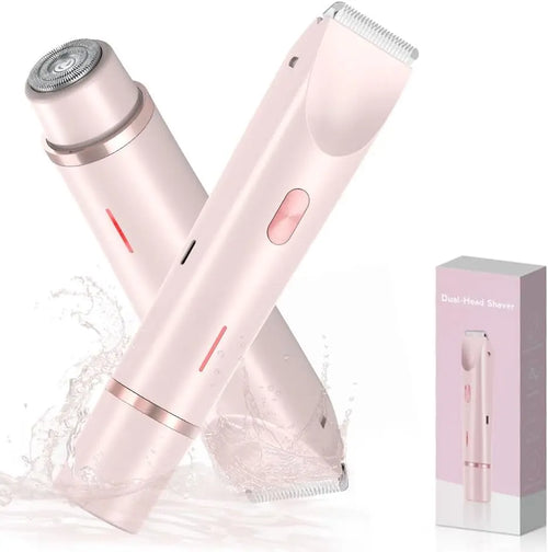 Women Electric Razors 2 in 1 Dual-Head Painless Bikini Trimmer Wet Dry