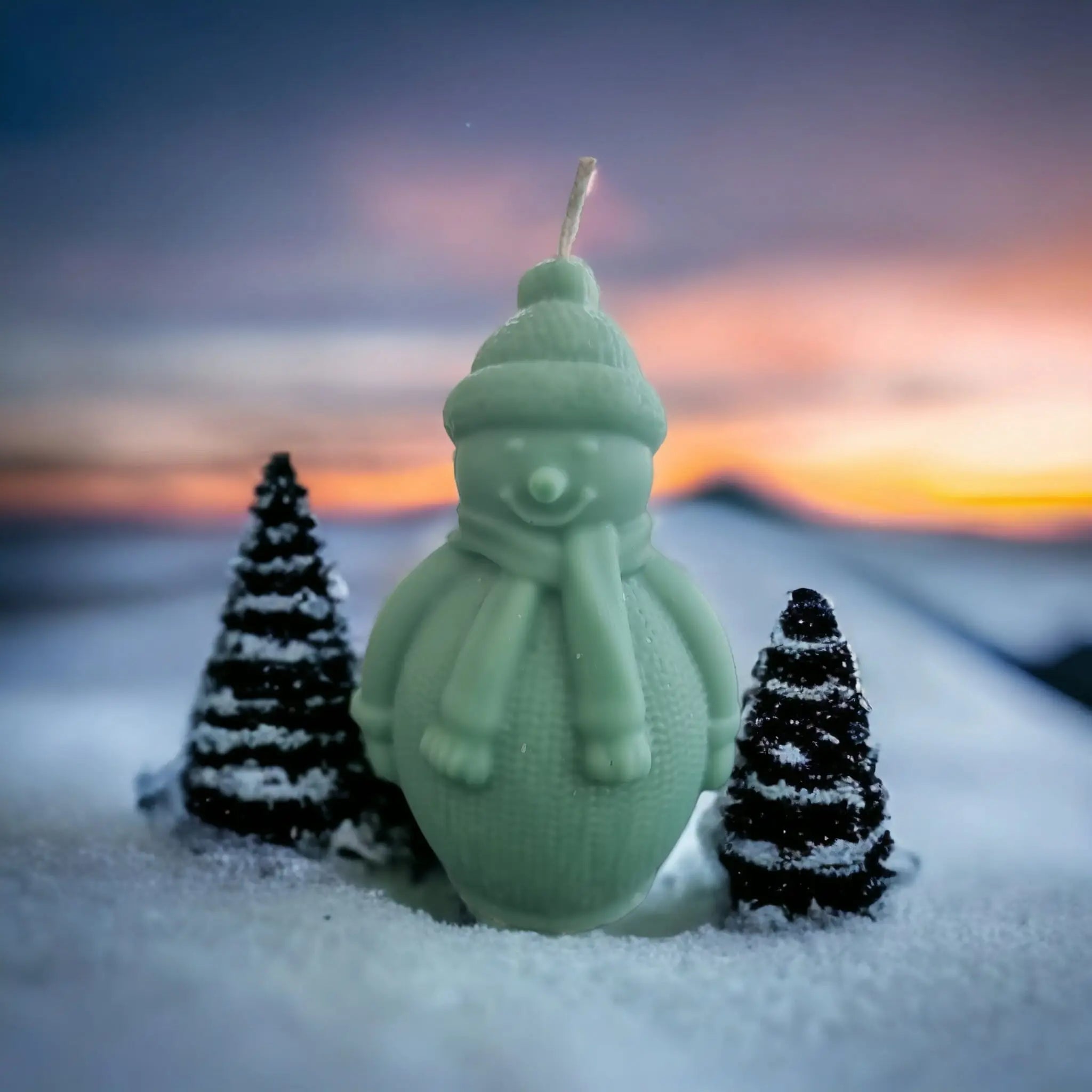 Christmas Tree Scented Snowman Candle