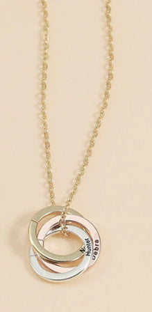 Non-fading Titanium Steel Plated Real Gold Ring Buckle Necklace